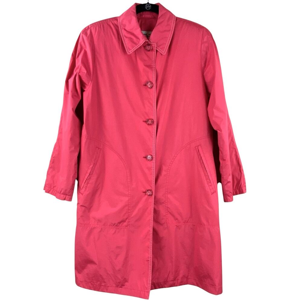 Vintage Saks Fifth Avenue Raincoat Trench Size 4 Pink Relaxed Fit Cotton